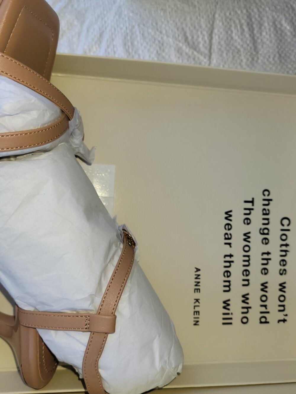 Anne Klein Leather Nude heels Nwt